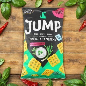Снек вафлі кукурудзяні &laquo;Сметана з зеленню&raquo; 100 г Jump 1/21322 фото