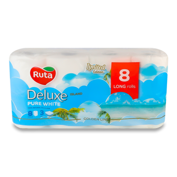 Т/папір 3-шаровий Pure White Deluxe 8шт РУТА 05/31623 фото