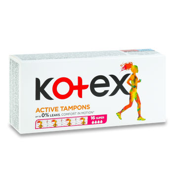 Тампони гігієничні Active Super 16 шт KOTEX 06/568 фото