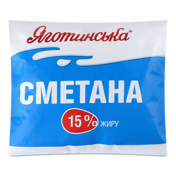 Сметана 15% п/е 350г ТМ Яготинське 2/5111 фото