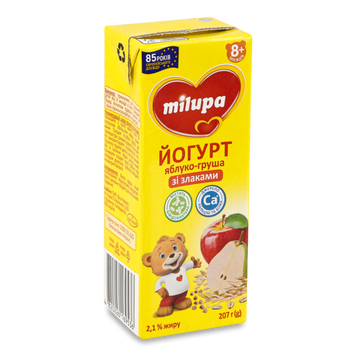 Біфідойогурт Milupa для малят Яблуко-Груша-Злаки т/с 207г 2/7311 фото