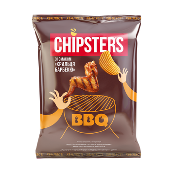 Чіпси картопляні хвилясті &laquo;Крильця барбекю&raquo; 120 г ТМ Chipster&rsquo;s 9/36885 фото