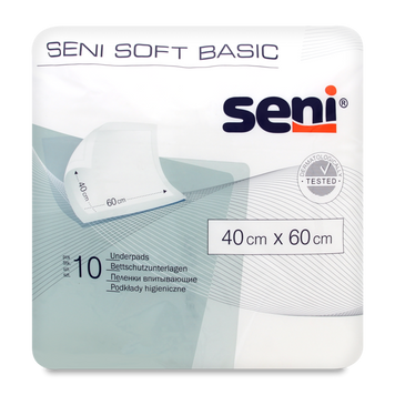 Пелюшки гігієнічні Basic 40*60 10шт Seni Soft 06/597 фото