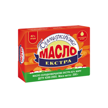 Масло Екстра 82% ф 200г Білоцерківське 2/422 фото