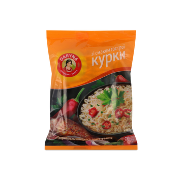 Вермішель швидкого приготування &laquo;Гостра курка&raquo; Daryna, 50 г 9/40844 фото