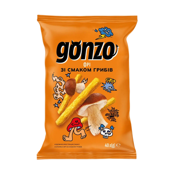 Снек кукурудзяний Gonzo &laquo;Соломка&raquo; зі смаком грибів, 40 г 9/26806 фото