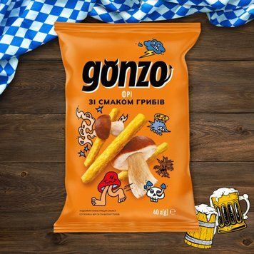 Снек кукурудзяний Gonzo &laquo;Соломка&raquo; зі смаком грибів, 40 г 9/26806 фото