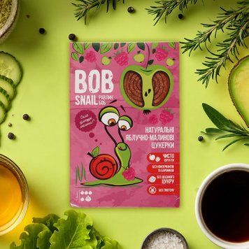 Цукерки Snail Bob яблуко малина к/у 60г Равлик Боб 1/12764 фото