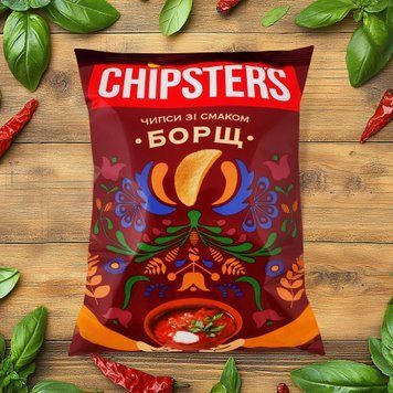 Чіпси картопляні &laquo;Борщ&raquo; 100 г ТМ Chipster&rsquo;s 9/40757 фото