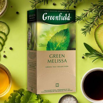 Чай зелений Green Melissa к/у ф/п в/к 25*1,5г Greenfield 7/3004 фото