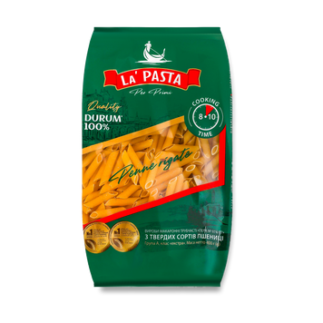 Макарони Пір'я п/е 400г La Pasta 9/16067 фото