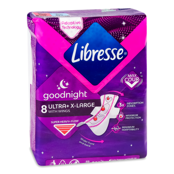 Прокладки гігієничні Ultra Goodnight Extra wings 8шт Libresse 06/613 фото