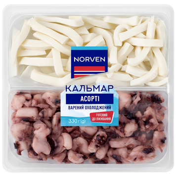 Кальмар асорті вар охол 330г Norven 22/925 фото