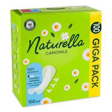Прокладки щод Camomile Лайт Мультіформ Quatro 100шт NATURELLA 07/7786 фото