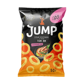 Снек кільця кукурудзяні Том-Ям м/у 50г Jump 1/21325 фото