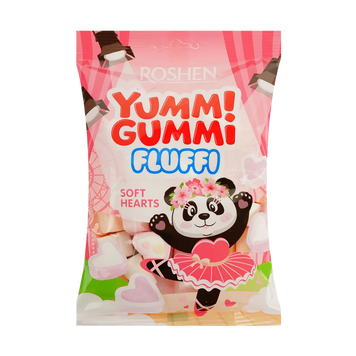 Зефір Маршмелоу Yummi Gummi Fluffi Soft Hearts м/у 65г Рошен 1/15693 фото