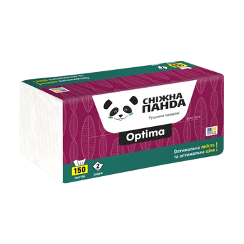 Рушники паперові Optima V-складання 150л 2-шари Сніжна панда 05/29833 фото