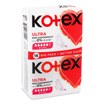 Прокладки гігієничні Ultra Dry Super 16шт KOTEX 06/8735 фото