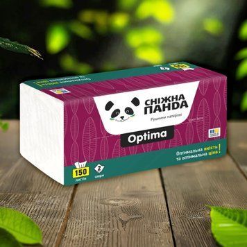 Рушники паперові Optima V-складання 150л 2-шари Сніжна панда 05/29833 фото