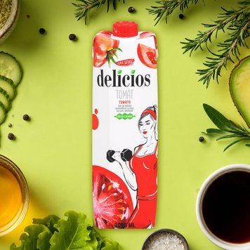 Сік Томатний з м'якоттю та сіллю т/п 1л Delicios 9/39492 фото