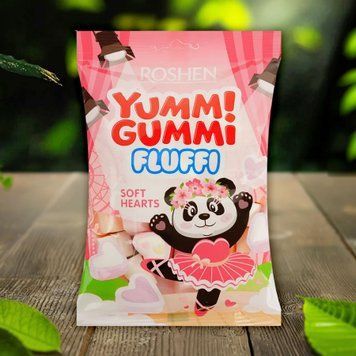 Зефір Маршмелоу Yummi Gummi Fluffi Soft Hearts м/у 65г Рошен 1/15693 фото