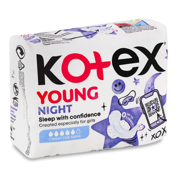 Прокладки гігієничні Young Нічні 7 шт. KOTEX 05/31800 фото
