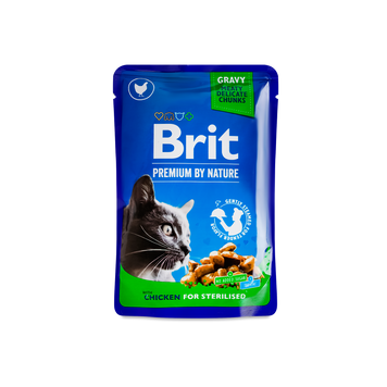 Корм для стериліз котів курка 100г Brit Premium 39/3745 фото