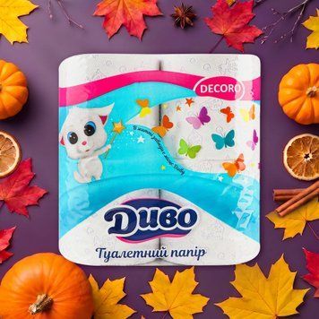 Папір туалетний 2-х шар Decoro 4шт ДИВО 06/184 фото