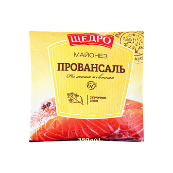 Майонез Щедро 67% Провансаль п/е 350г 9/6805 фото