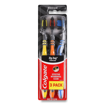 Зубна щітка Зиг Заг Деревне вугілля 2+1 COLGATE 05/29868 фото