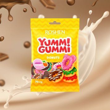 Цукерки Yummi Gummi Donuts желейні м/у 70г Рошен 1/15520 фото