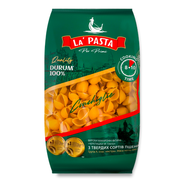 Макаронні Черепашки п/е 400г La Pasta 9/16070 фото