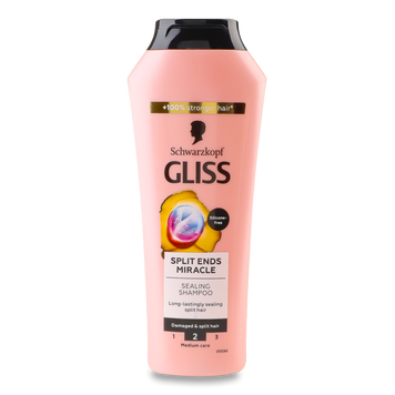 Шампунь для пошкодженого волосся посічених кінчиків SPLIT HAIR MIRACLE 250мл GLISS KUR 07/23936 фото