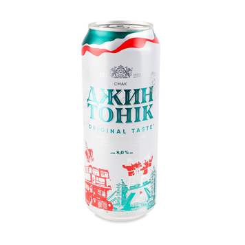 Коктель с/а ОБОЛОНЬ Джин-Тонік з/б 0,5л алк 8% 4/8594 фото