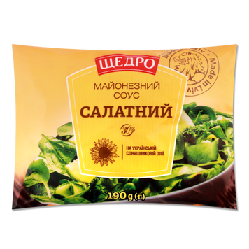 М-зний соус Щедро 30% Салатний п/е 190г ЛЖК 9/25956 фото