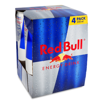 Набір Напій Енергетичний RED BULL з/б 4*0,25л 9/28282 фото