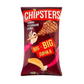 Чіпси картопл техаський стейк м/у 180г Chipster's 9/39210 фото