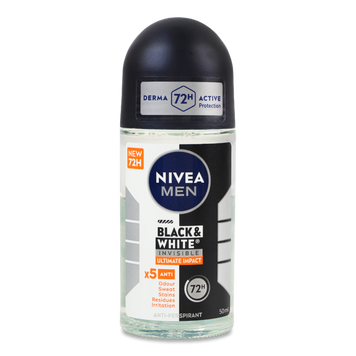 Антиперспірант чоловічий Чорне/біле Невидим Extra рол 50мл NIVEA 85392 08/36347 фото