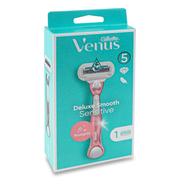 Станок д/жінок Venus Сенситів рожеве еве золото+ 1картрдж GILLETTE 08/37405 фото