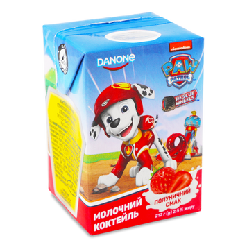 Коктель молочн Данколекція 2.5% Полуничний смак т/с 212г DANONE 2/7742 фото