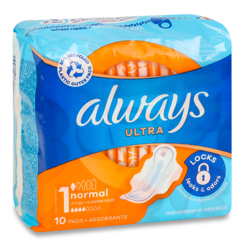 Прокладки гігієничні Ultra Normal 10шт ALWAYS 06/0313 фото