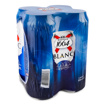 Пиво Kronenbourg 1664 Blanc біле е з/б 4*0,5л мультіпак 4/23107 фото