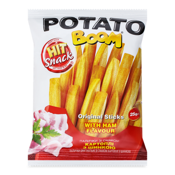 Картопяні палички POTATO Boom з шинкою 25г ДКХК 9/19606 фото