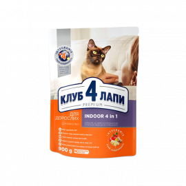 Корм для котів сухий Преміум 4 в 1 ТМ Клуб 4 лапи 900г 