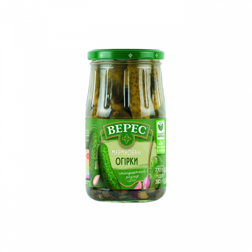 Огірки мариновані цілі ТМ Верес 770г