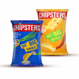 Чіпси картопляні сметана/цибуля/сир ТМ Chipster's 180г
